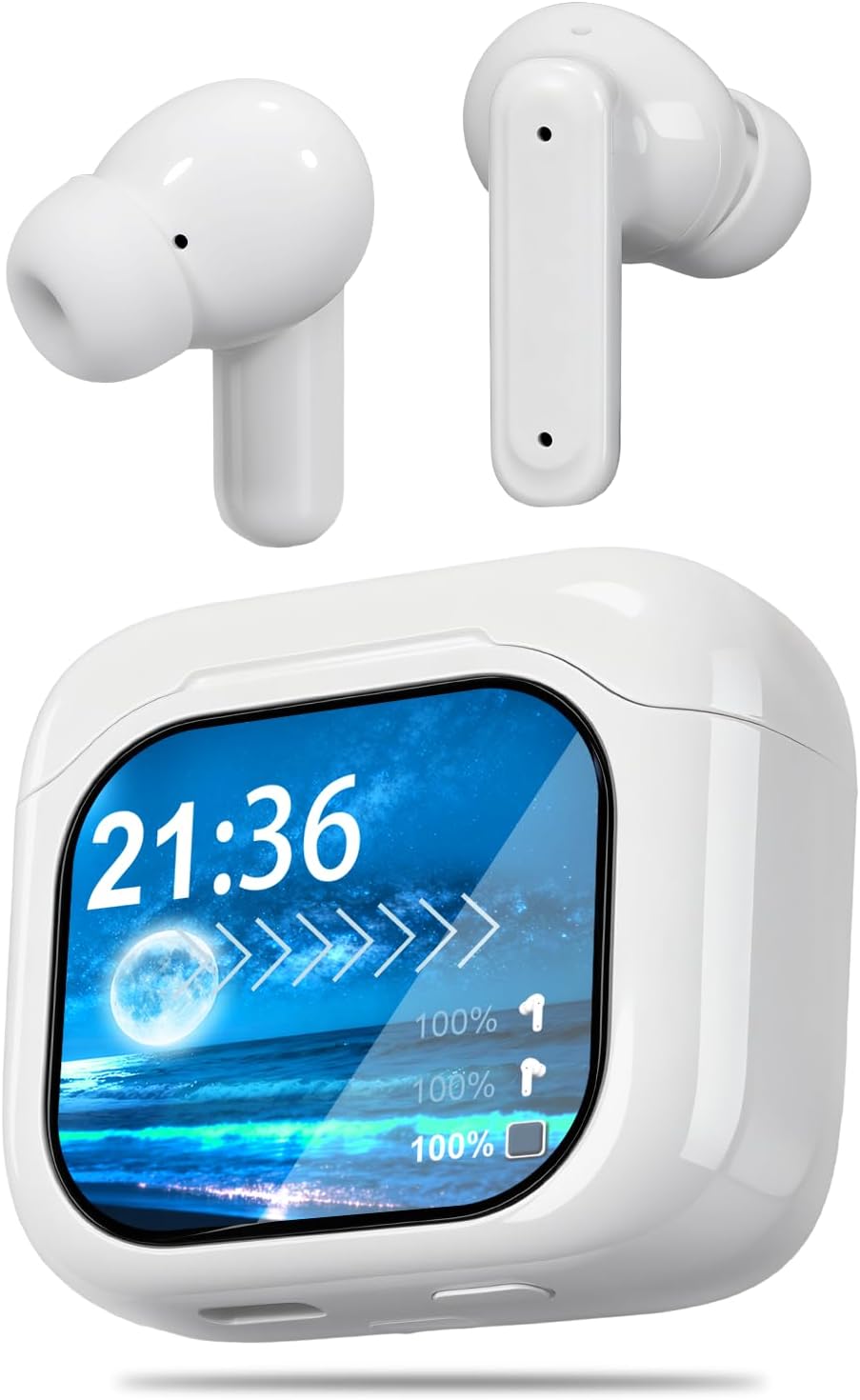 Căști Bluetooth Wireless cu Ecran Digital – Control Tactil & Sunet Clar